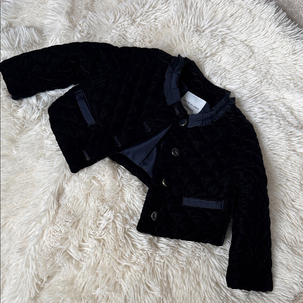 Janie and Jack Quilted Black Blazer